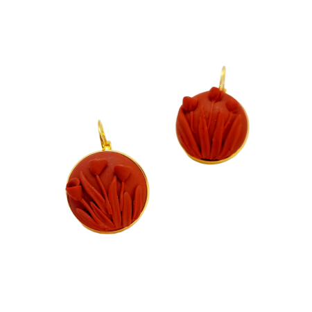 earrings red flower2